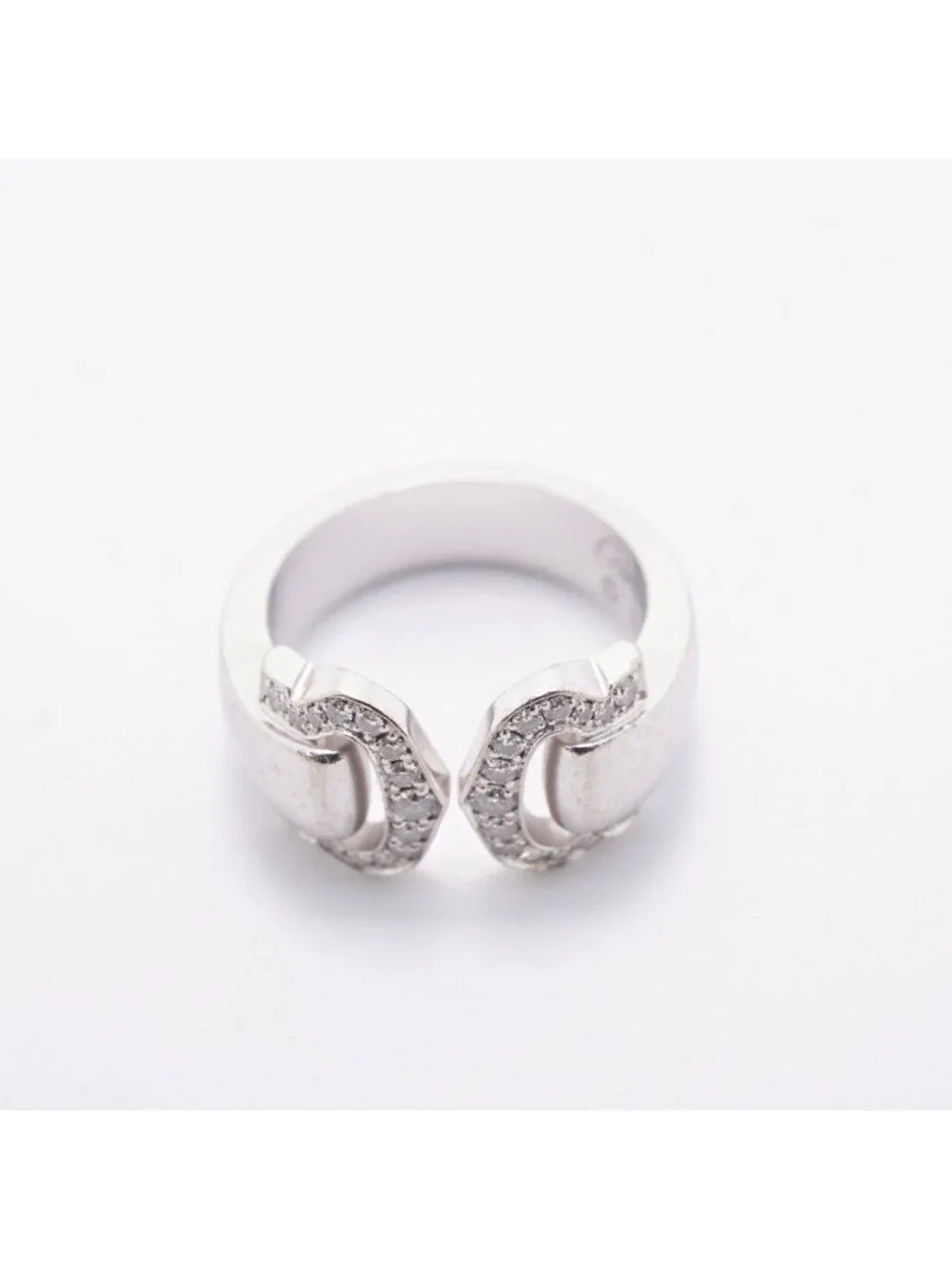 Cartier Ring 2C Boucles 18k White Gold Diamond